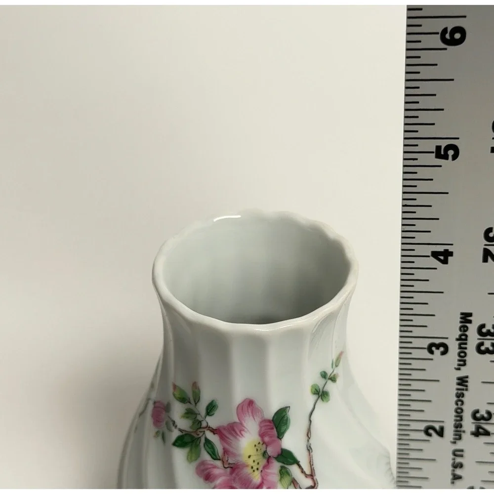 Haviland Limoges France‎ Bud Vase Pink Floral Swirl Porcelain Mini Vase 4